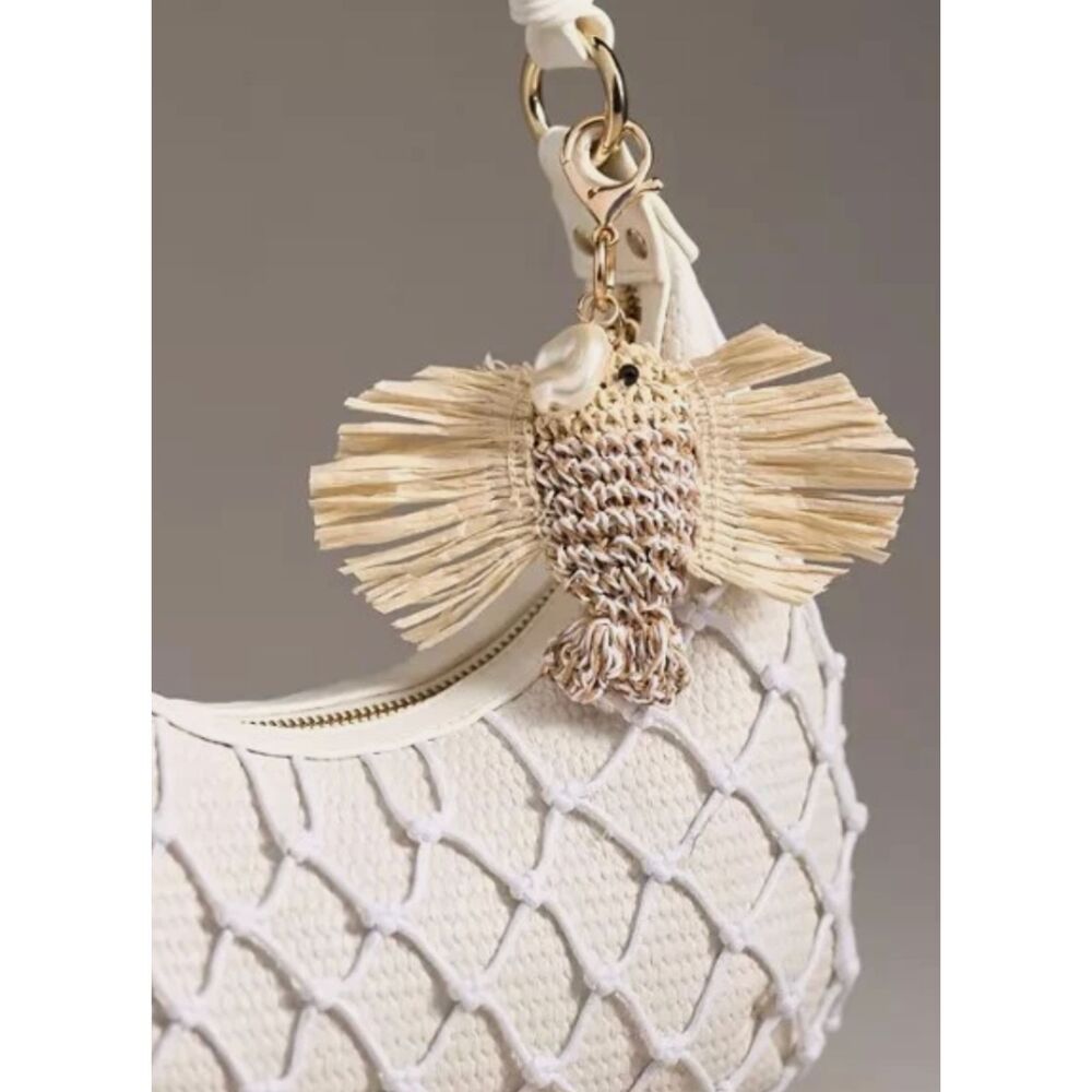 SOLD OUT Anthropologie Raffia Fish Bag Charm